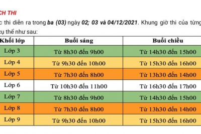 THÔNG BÁO về cuộc thi IOE Tiếng Anh cấp Trường của Trường TH Trần Quốc Tuấn năm học 2021-2022: